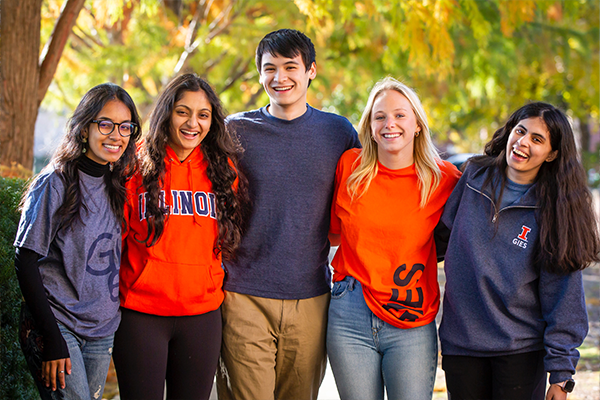 Gies Undergraduate Students in Branded Shirts