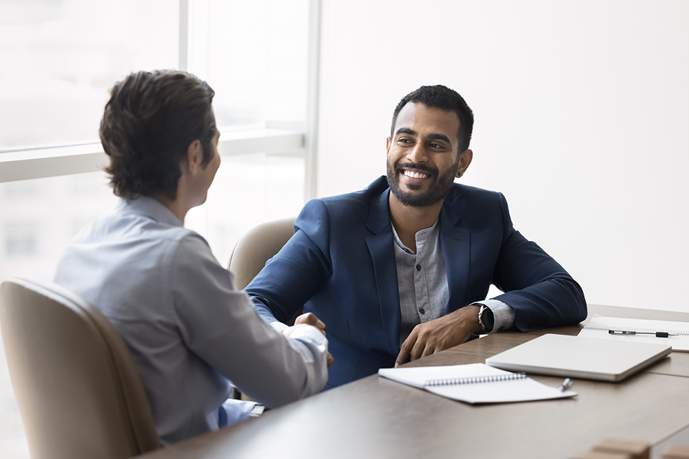 Stock image of business partners