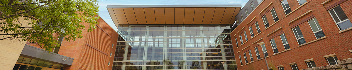 Exterior of Business Instructional Facility Showing Large Floor to Ceiling Windows